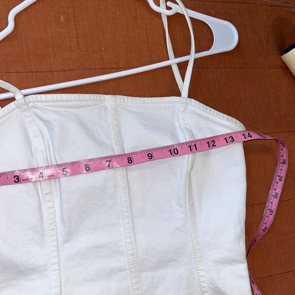 ZAra White Deim Mini Dress Wome size S SMall - Picture 5 of 8